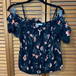 Off the Shoulder Floral Blouse